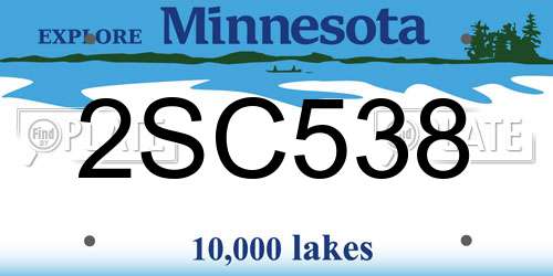 2SC538 Minnesota License Plate