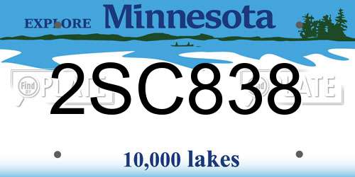 2SC838 Minnesota License Plate
