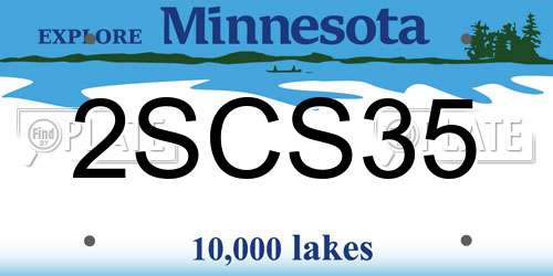 2SCS35 Minnesota License Plate