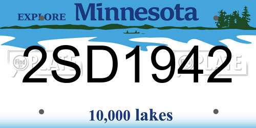 2SD1942 Minnesota License Plate