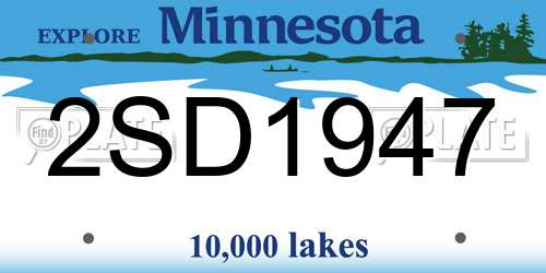 2SD1947 Minnesota License Plate