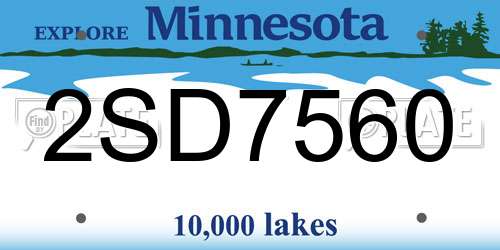 2SD7560 Minnesota License Plate