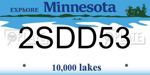 2SDD53 Minnesota License Plate