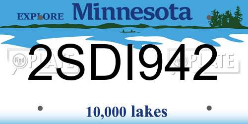 2SDI942 Minnesota License Plate