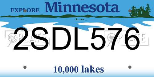 2SDL576 Minnesota License Plate