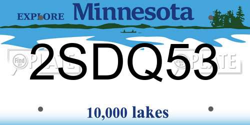 2SDQ53 Minnesota License Plate