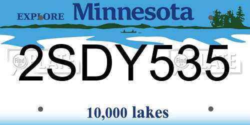 2SDY535 Minnesota License Plate
