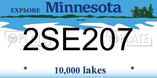 2SE207 Minnesota License Plate