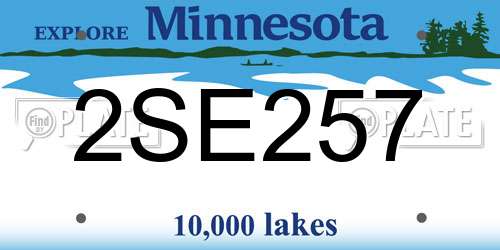2SE257 Minnesota License Plate
