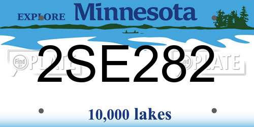 2SE282 Minnesota License Plate