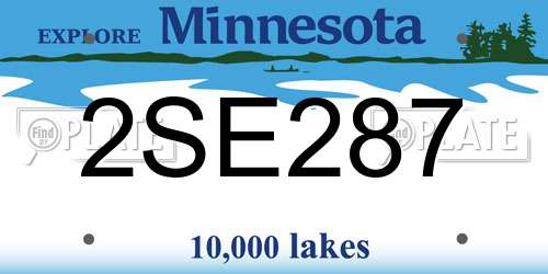 2SE287 Minnesota License Plate