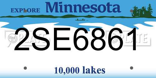 2SE6861 Minnesota License Plate