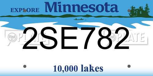 2SE782 Minnesota License Plate