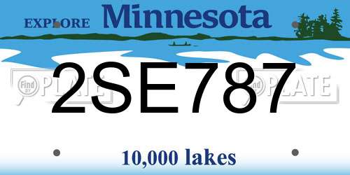 2SE787 Minnesota License Plate