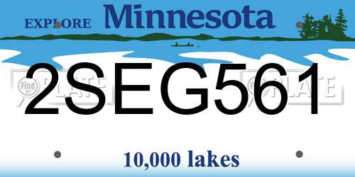 2SEG561 Minnesota License Plate