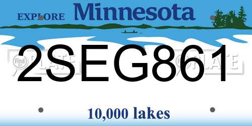 2SEG861 Minnesota License Plate