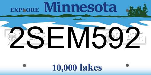 2SEM592 Minnesota License Plate