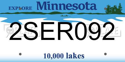 2SER092 Minnesota License Plate