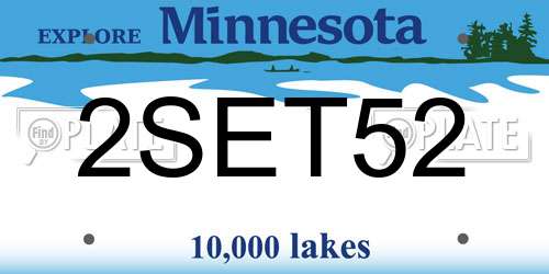 2SET52 Minnesota License Plate