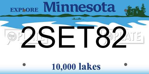 2SET82 Minnesota License Plate