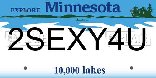 2SEXY4U Minnesota License Plate