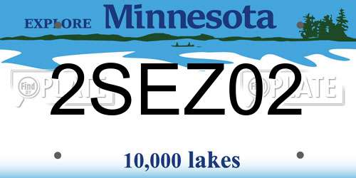 2SEZ02 Minnesota License Plate