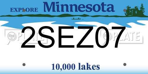 2SEZ07 Minnesota License Plate