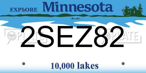 2SEZ82 Minnesota License Plate