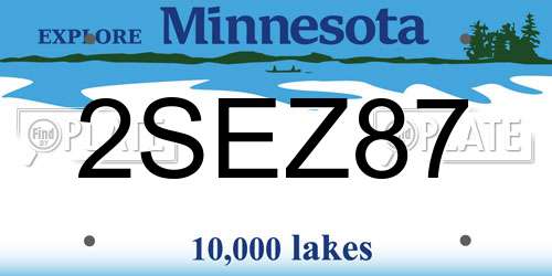 2SEZ87 Minnesota License Plate