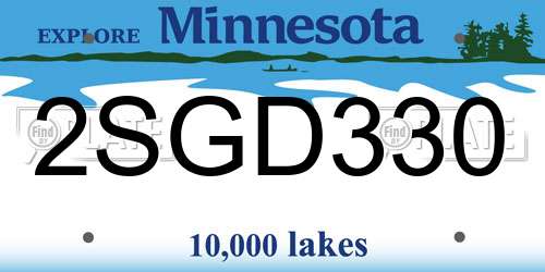 2SGD330 Minnesota License Plate