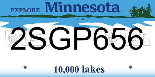 2SGP656 Minnesota License Plate