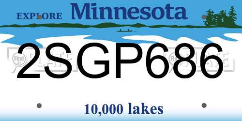 2SGP686 Minnesota License Plate