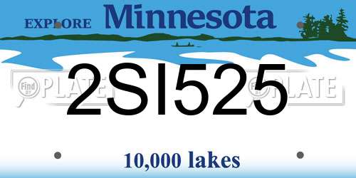 2SI525 Minnesota License Plate