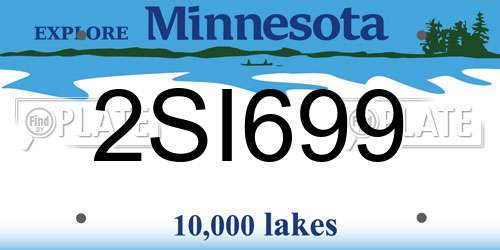 2SI699 Minnesota License Plate