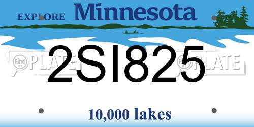 2SI825 Minnesota License Plate