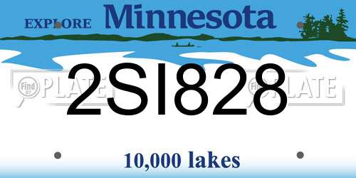 2SI828 Minnesota License Plate