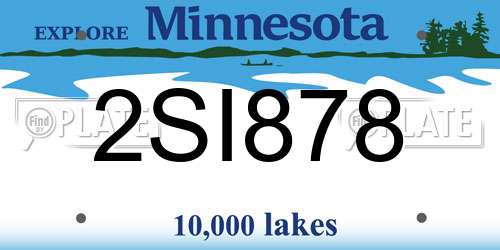 2SI878 Minnesota License Plate