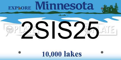 2SIS25 Minnesota License Plate