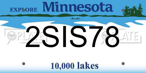 2SIS78 Minnesota License Plate