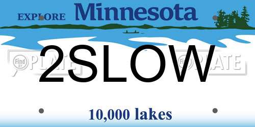 2SLOW Minnesota License Plate