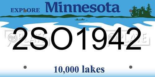 2SO1942 Minnesota License Plate