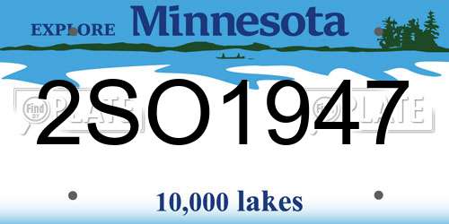 2SO1947 Minnesota License Plate