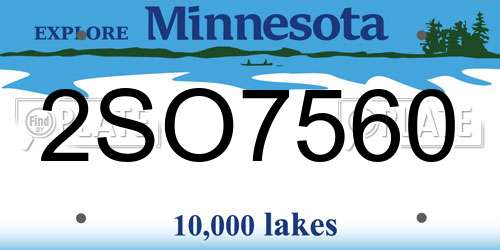 2SO7560 Minnesota License Plate