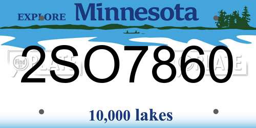 2SO7860 Minnesota License Plate