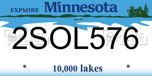 2SOL576 Minnesota License Plate