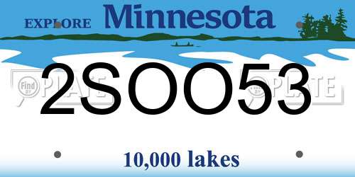2SOO53 Minnesota License Plate