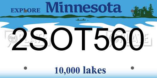 2SOT560 Minnesota License Plate