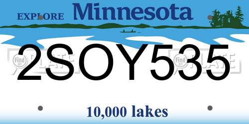 2SOY535 Minnesota License Plate