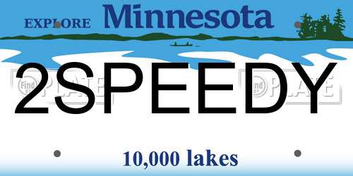 2SPEEDY Minnesota License Plate