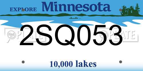 2SQ053 Minnesota License Plate